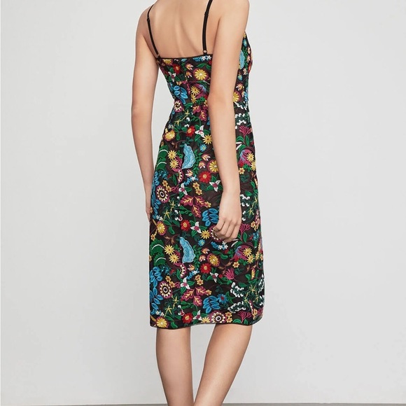 BCBGMaxAzria Black Mobwife floral valentines lined sheath midi dress Y2K 90s 2 - Picture 4 of 10